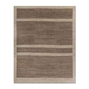 Aprezo Beige <b>Brown</b> Hand Knotted <b>Wool</b> Rugs Ar-1005 Striped Abstract Rectangle Puzzle for Home for Living Hallway Entryway - Product Image 1