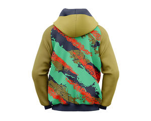 Trendy Embroidered Tie Dye Sweatshirt <b>Coat</b> 100% Cotton <b>with</b> Long Sleeves Zip Closure Solid Pattern Streetwear Tops for <b>Winter</b> - Product Image 2