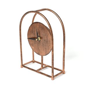 Modern Iron <b>Desk</b> <b>Clock</b> Antique Bronze Quartz Movement Battery Operated Needle Display Elegant Home Decor - Product Image 2