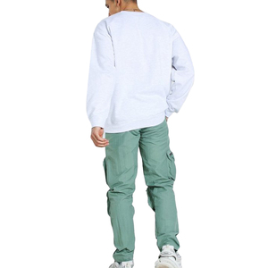Jersey suave de manga larga para hombre, venta al por mayor, cuello redondo, tejido forrado en blanco, logotipo personalizado, sólido privado, de talla grande - Product Image 2