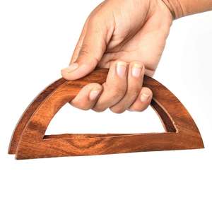 Poignée de rectangle de sacs à main de grands sacs faits à la main en bois solide, - Product Image 4