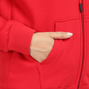 Haute qualité fermeture éclair coton Streetwear à capuche femmes pleine fermeture éclair à capuche à manches longues poches veste à capuche pour les femmes - Product Image 6