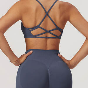 Conjunto de Yoga de 2 Piezas de Spandex/Poliéster Transpirable y Ecológico con Estampado Personalizado para Mujer, con Logotipo Frontal y Diseño sin Costuras - Product Image 4
