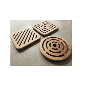 Salvamanteles de madera natural de forma cuadrada para uso en la cocina, tetera y salvamanteles para uso en restaurantes y hoteles - Product Image 5