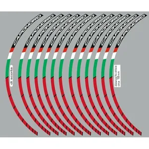 Strisce Adesive Personalizzate con Logo per Cerchioni Moto Aprilia Caponord 1200 da 17 Pollici 2013-2016 per Decorazione Ruote - Product Image 2