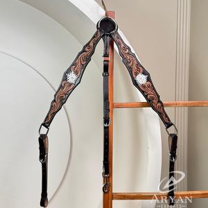 Collar de pecho occidental de cuero genuino mecanizado a mano de calidad superior más nuevo con trabajo pintado a mano proveedor de Fabricante al por mayor - Product Image 1