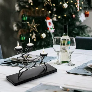 Metal Reindeer Candle Holder 3 <b>Tea</b> <b>Lights</b> Christmas Decor Home Decoration Heat Resistant Tabletop - Product Image 3