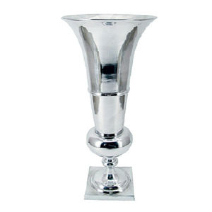 Florero Clásico de Metal Plateado, Decoración de Mesa para el Hogar, Acabado Plateado Brillante de Lujo, Perfecto para una Decoración Elegante del Hogar - Product Image 1