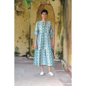 2025 Floral Printed Satin <b>Abaya</b> Women Gothic Streetwear Natural Waistline Sustainable Digital Printing Floor-Length Casual - Product Image 3