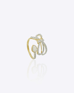 Elegant Wedding Collection 9K Gold Polki Diamond <b>Ring</b> for Women Handmade <b>Indian</b> Bridal Fashion Jewelry <b>Ring</b> - Product Image 4