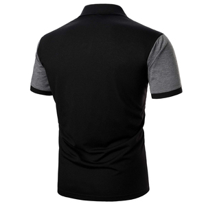 เสื้อยืดโปโลแขนสั้นลำลองสำหรับผู้ชายเสื้อยืดสีบล็อกวินเทจ OEM ออกแบบโลโก้ได้ตามต้องการลายพิมพ์ต่อต้านริ้วรอย - Product Image 2