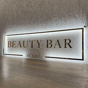 Yüksek kaliteli kare özel arkadan aydınlatmalı akrilik burcu Salon dekor burcu resepsiyon ofis logosu işareti - Product Image 2