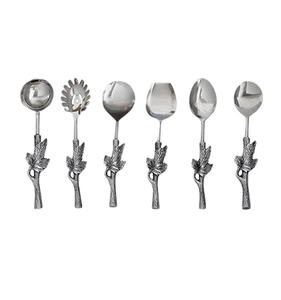 Ensemble d'outils à fromage de table argenté Accessoires de cuisine Poignée de designer Cuillère Couverts Poignée en métal Cuillère Couteau Fourchette - Product Image 6