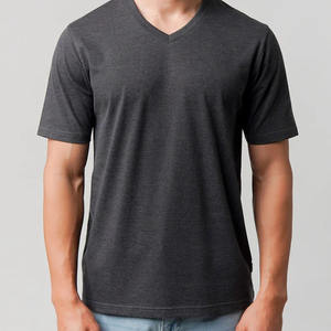 Camiseta Casual de Cuello en V para Hombre, 100% Algodón, Tejido de Punto, Manga Corta, Transpirable, de Secado Rápido, 220 Gramos - Product Image 1