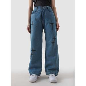 Veste en denim bleu Cross Star 100% coton avec décoration brodée - Product Image 4