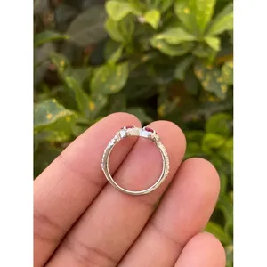925 <b>Silver</b> Natural Ruby <b>Statement</b> <b>Ring</b> 24K Gold Plated Boho Style Romantic Everyday Wear Gemstone <b>Ring</b> - Product Image 5