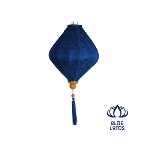 เวียดนามรูปร่างโคมไฟผ้าไหมสีฟ้าที่มีคุณภาพสูง - Product Image 1