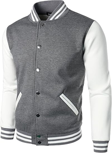 Chaqueta de Béisbol Universitaria Personalizable al por Mayor, Transpirable, Talla Grande, con Cuello Alto, 100% Seda, para Hombre - Product Image 2