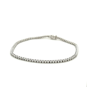 2mm Round Diamond Box Tennis <b>Bracelet</b> Real Natural Diamond in <b>Solid</b> 925 Sterling <b>Silver</b> for Women's Fashion Jewelry - Product Image 1