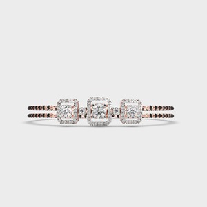 กำไลข้อมือเพชรสไตล์ชาติพันธุ์สำหรับผู้หญิง Celesta Trio Spark ทอง 9KT สีเหลือง/ขาวและโรสโกลด์ ชุบโรเดียม เหมาะสำหรับงานปาร์ตี้และโอกาสเป็นของขวัญ - Product Image 6