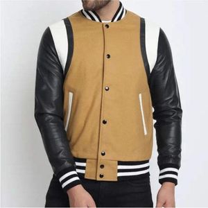 Chaqueta de béisbol universitaria para hombre Chaquetas universitarias de chenilla bordadas Chaquetas universitarias Letterman personalizadas Chaquetas universitarias de cuero para hombre - Product Image 2