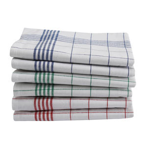 Serviettes de table en coton recyclé bandes vintage cuisine-multicolore - Product Image 1