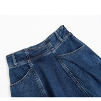 Jupe crayon midi décontractée en jean pour femme avec ceinture et boutons, bords effilochés tendance, 100 % coton, taille haute, été