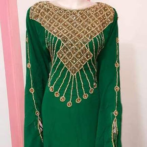 Caftan marocain magnifiquement coloré robe musulmane traditionnelle avec perles de pierre travail manuel nouveau design 2022 - Product Image 1