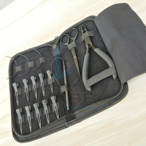 ชุดเครื่องมือดูแลเส้นผมอุปกรณ์ต่อผมแบบสองรูสีดำด้าน - Product Image 4