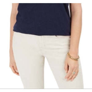 Canotta da donna Style Co in cotone basic con scollo a V, traspirante, lavorata a maglia, blu, taglia L - Taglia unica, casual, per palestra, corta - Product Image 3