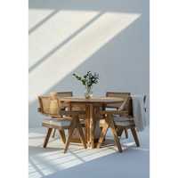 Table à manger ronde contemporaine en bois massif Dublin Design pliable écologique pour appartement hôtel hôpital-2 tailles disponibles