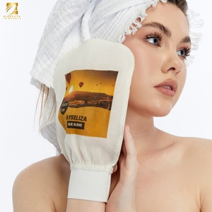 Gants de bain ovales double face en soie pure Gants de bain écologiques pour la douche exfoliants en profondeur Serviette de lavage des mains pour le nettoyage du corps Mitaines de gommage Renouveler - Product Image 3