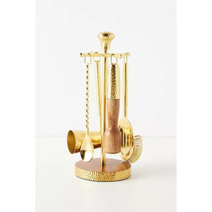 Juego de herramientas de barra de mármol y aluminio, juego de cubiertos de acero inoxidable pulido con espejo de calidad superior, juego de utensilios de Bar elegantes para bares caseros - Product Image 5