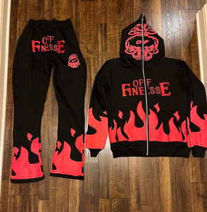 Vente en gros directe USA-Nouvelle arrivée Survêtements évasés durables Adultes 450 GSM Tissu respirant Impression bouffante Coupe régulière Hiver - Product Image 3