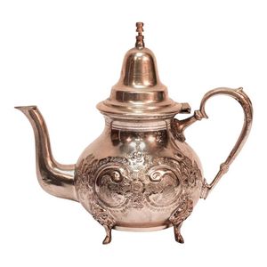 Théière de style Mughlai avec couvercle et doublure intérieure, poignée design pour la cuisine, couleur laiton, design moderne, théière en laiton - Product Image 1