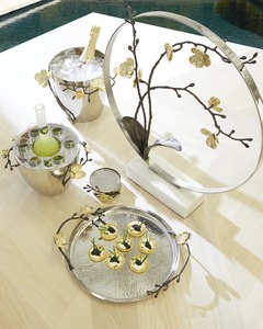 Plateau rond orchidée dorée - Product Image 4