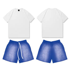 Ensembles de shorts de sport décontractés en coton pour hommes vêtements de marque respirants t-shirt à manches courtes et shorts d'été - Product Image 6