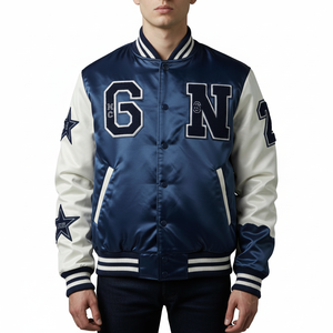 Chaqueta Universitaria de Satén de Moda al por Mayor OEM, Ligera y Brillante, Estilo Letterman para un Look Urbano - Product Image 5