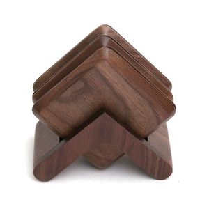 Posavasos de madera con accesorio de soporte Posavasos de madera reciclada Placas de pared decorativas Acabado natural madera Arte de pared rústico - Product Image 6