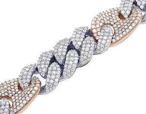 Personnalisé Rose Jaune Véritable Plaqué Or 14mm Lourd Multicolore Cubain Chaîne Lien Collier pour Femmes et Hommes - Product Image 4