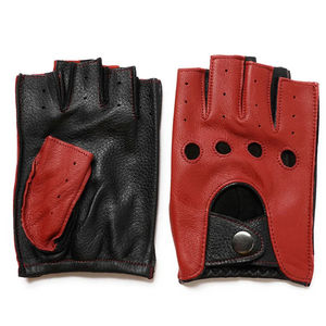 Driving Gloves Men Genuine Leather Gloves Slip-resistant Half Finger Goatskin Finger Less Gym <b>Fitness</b> Driving Male Gloves Luvs - Product Image 1