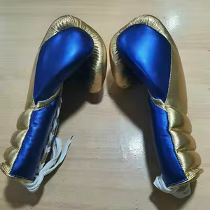 Premium Metallic Leather Training <b>Gloves</b> with <b>Lace</b> Up and Hook Loop Closure for Professional Heavy Bag Workout and Sparring - Product Image 3