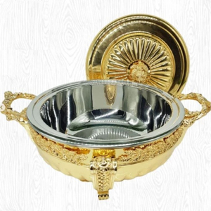 หม้อปรุงอาหารโลหะสีทองอุ่นอาหารบุฟเฟต์ - Product Image 2
