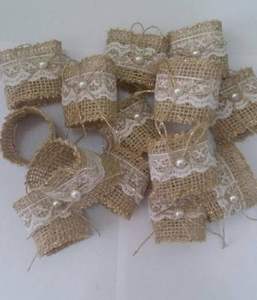 Vente en gros pas cher Anneau de serviette en rotin avec strass boucle de serviette pour décor de serviette de mariage - Product Image 5