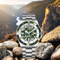 Montre à quartz AURORA camouflage, mouvement Ronda 763, cristal saphir, aiguilles, boîtier en acier inoxydable, qualité militaire, 42 mm, 10 ATM étanche