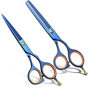 Type de beauté ciseaux de coupe de cheveux Kit de cisailles amincissantes bord de rasoir ciseaux de mélange de dents manche en acier inoxydable pointe de lame tranchante - Product Image 1