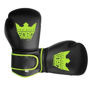Guantes de boxeo negros de 12oz para adultos-Diseño profesional con cordones con logotipo personalizado-Material de cuero genuino - Product Image 1