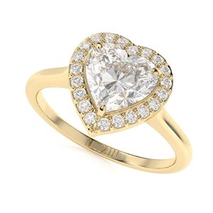 แหวนหมั้นหัวใจสีขาวทอง1.00CT แหวนหัวใจรัศมีวงแหวนหัวใจแหวนครบรอบแหวนแห่งความรักแหวนทองคำสีขาว - Product Image 1