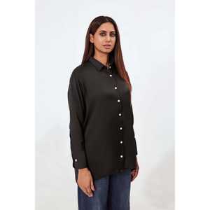 เสื้อไหมผู้หญิงลำลองสีดำ - Product Image 1