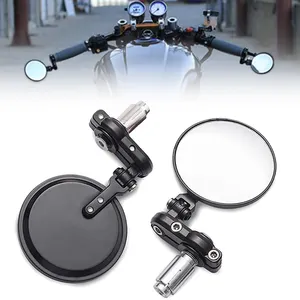 Motorcycle Parts And Accessories 7/8'' 22mm Adjustable Collapsible Round Rearview Handlebar End Mirrors Side Motorcycle Mirror